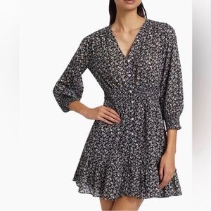 Veronica Beard Katari Floral Cottagecore Cotton Mini Navy/ Multi - Size 12 - EUC